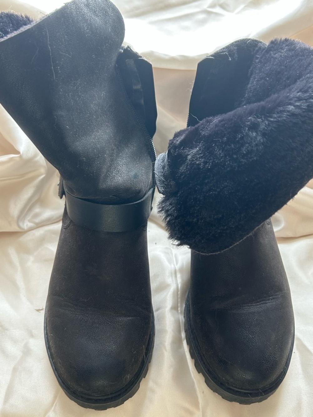 Black Faux Fur Lined Boots